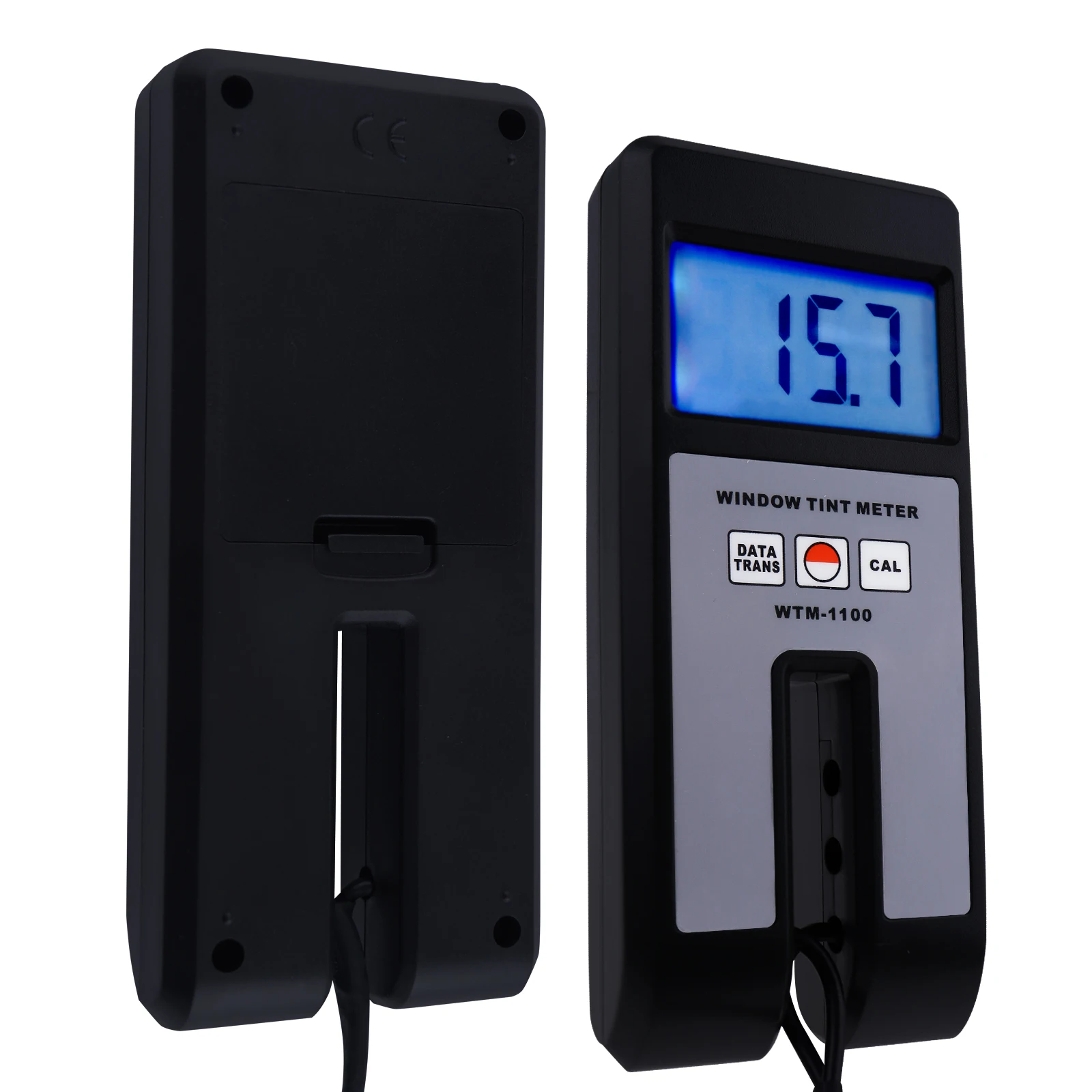 Digital Window Tint Meter with Sensor 18mm Thickness Visual Light Transmission Continuous Measuring 100% Range Glass Plastic