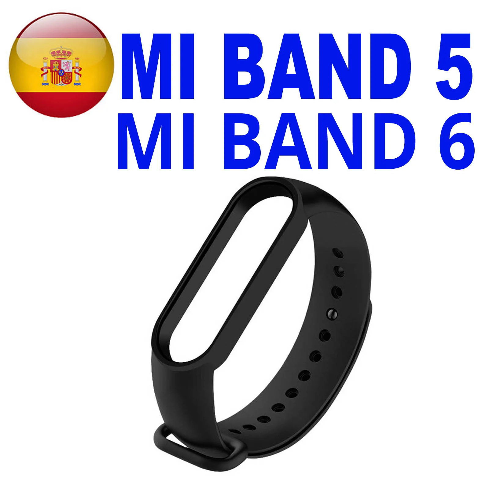 Recambio para Xiaomi Mi band Pulsera Actividad Xiaomi Mi Band 5 o 6 Smartwatch Correa Reloj Negro