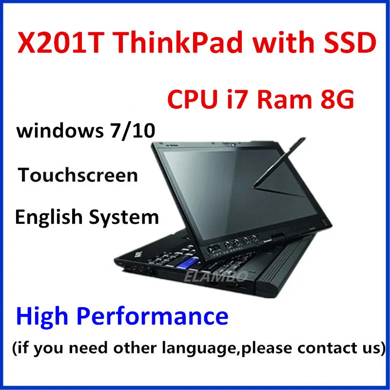 For Lenovo ThinkPad X201t Laptop i7 cpu 4GB/8GB Ram Notebook Computers Can Work for alldata mb star c4 c5 Diagnostic Tools Pc