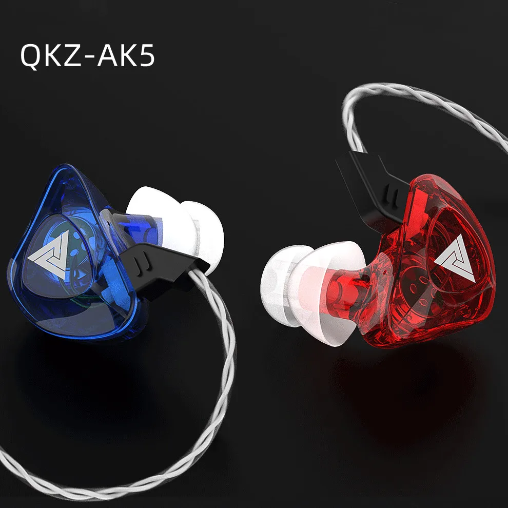 

QKZ AK5 3.5mm HiFi Headphones Wired Earphone Stereo Sport Earbuds Headsets Dual Drive with Microphone