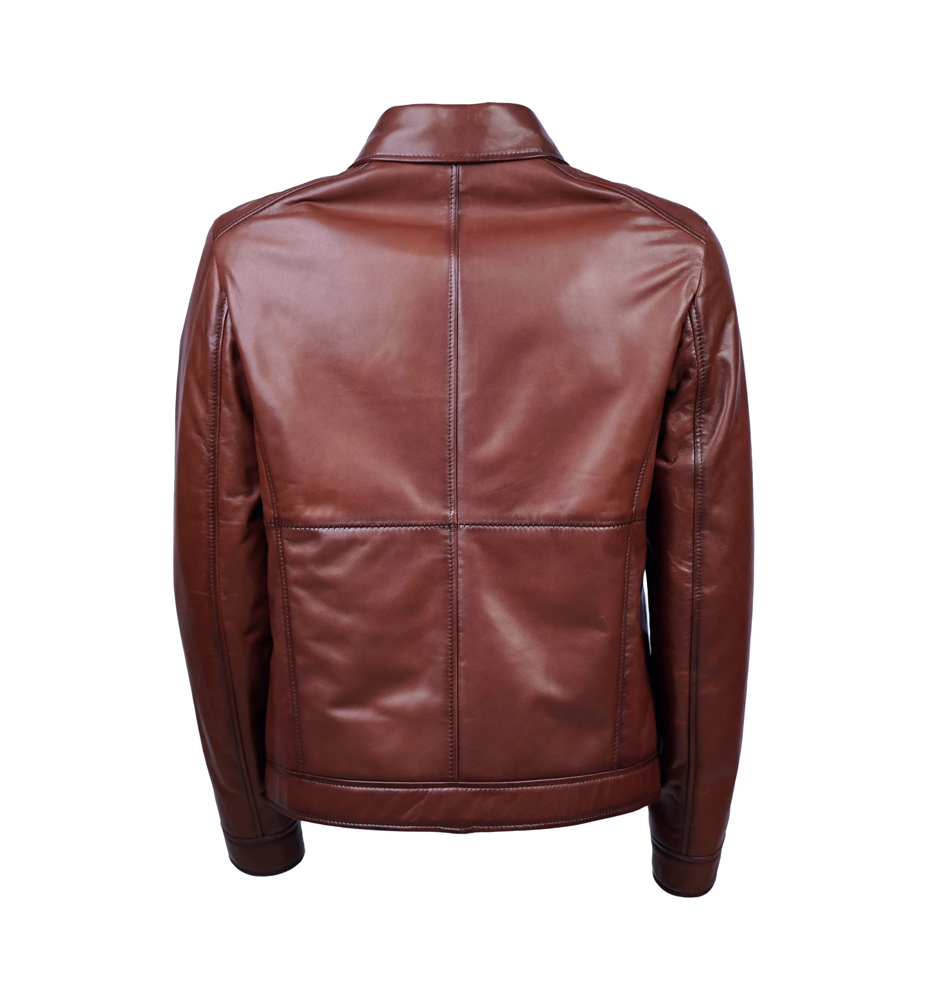 Handmade Classic Brown Leather Jacket with Natural Sheep Skin, Customizable Men's Autumn Winter Outfit, 2021 2022 Collection