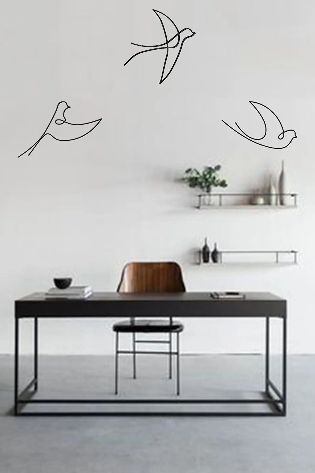 

3 Set birds wall decor decoration laser cut mdf wood decorative painting animals black modern home art classic beautiful new 3 Set