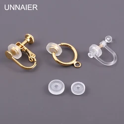 UNNAIER 10/Pieces Transparent Silicone Pain Relief Special Accessories Hypoallergenic Screw Ear Clip Pad Earring Parts earrings