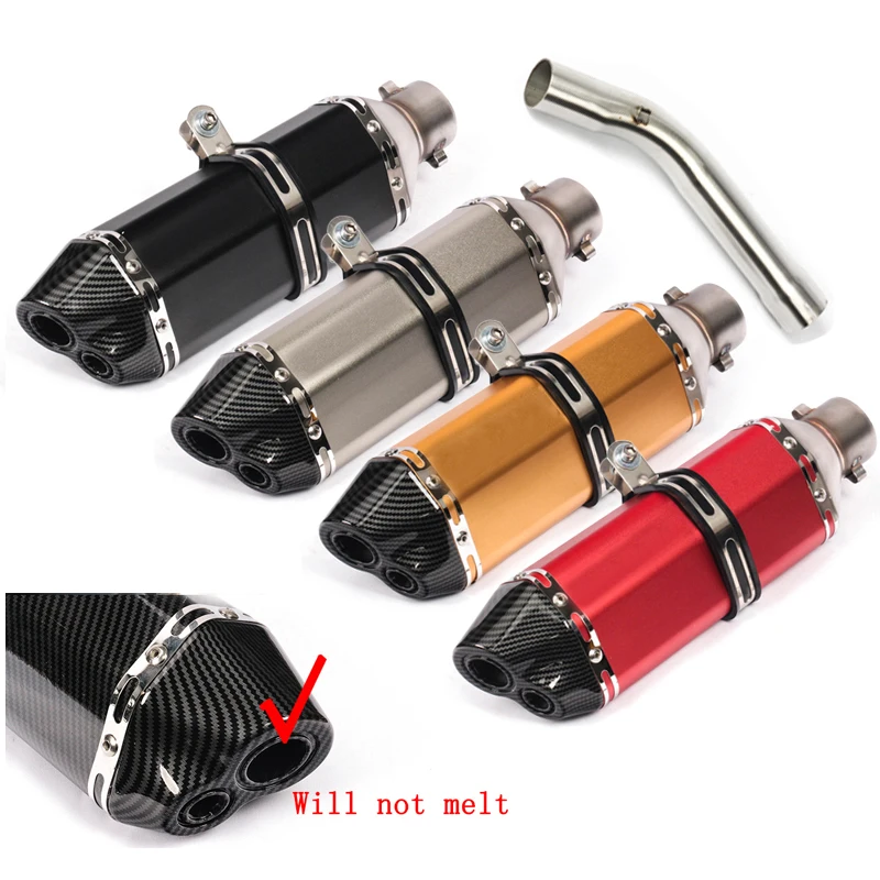 

Escape Motorcycle Exhaust Middle Link Tube And 51mm Vent Pipe Tips Stainless Steel Exhaust System For Yamaha R6 1998-2005