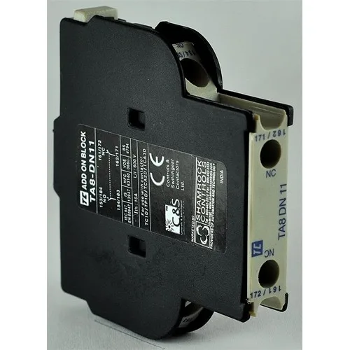 

TA8DN11 TC Robusta Auxiliary Contact Add-On Block 10A 600V 1N/O 1N/C – High-Performance Side-Mount Accessory for TP1-D09 to D25