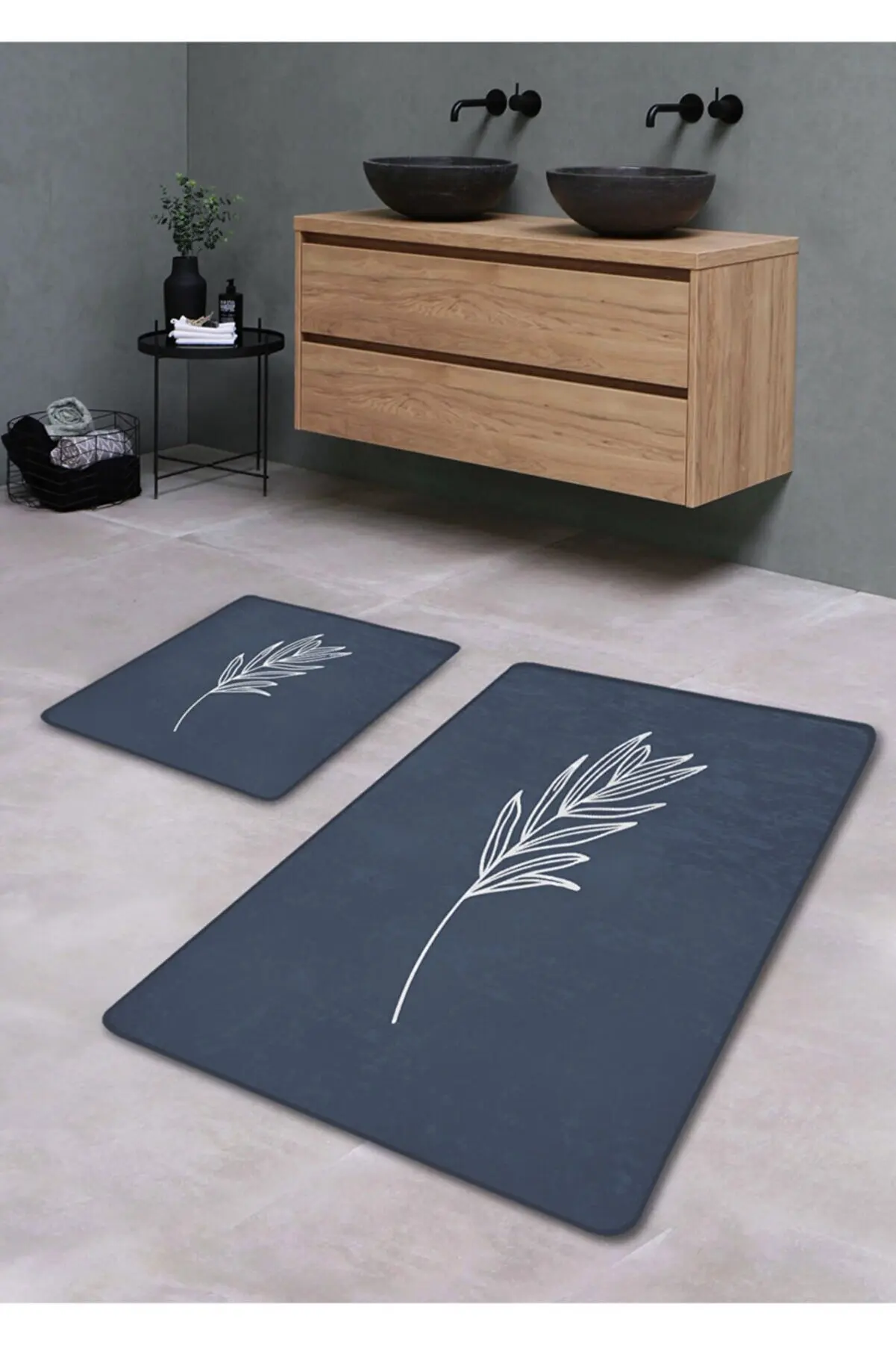 Non-Slip Mat Washable Soft Leaf Patterned Bathroom Rug 60x100 50x60 cm Home Office Decoration Design Furniture Gift Products