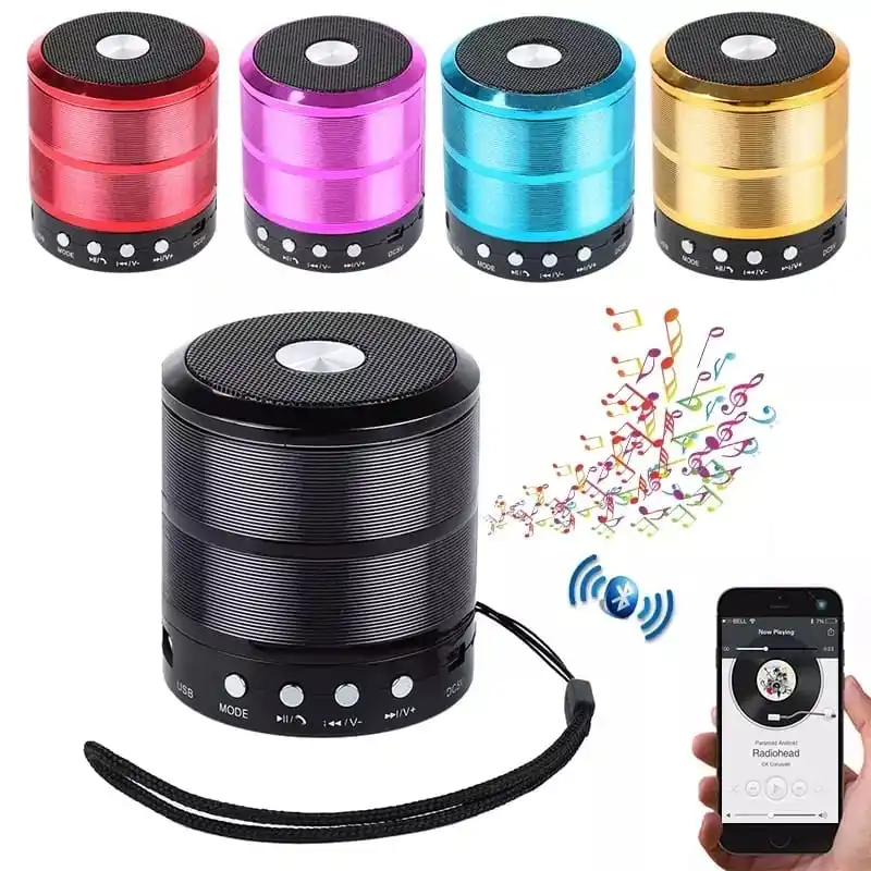 Mini Caixinha Som 887 Bluetooth Portátil USB Mp3 SD Thẻ P2 Rádio Fm Portátil V5 Loa Música Compacto Nhân