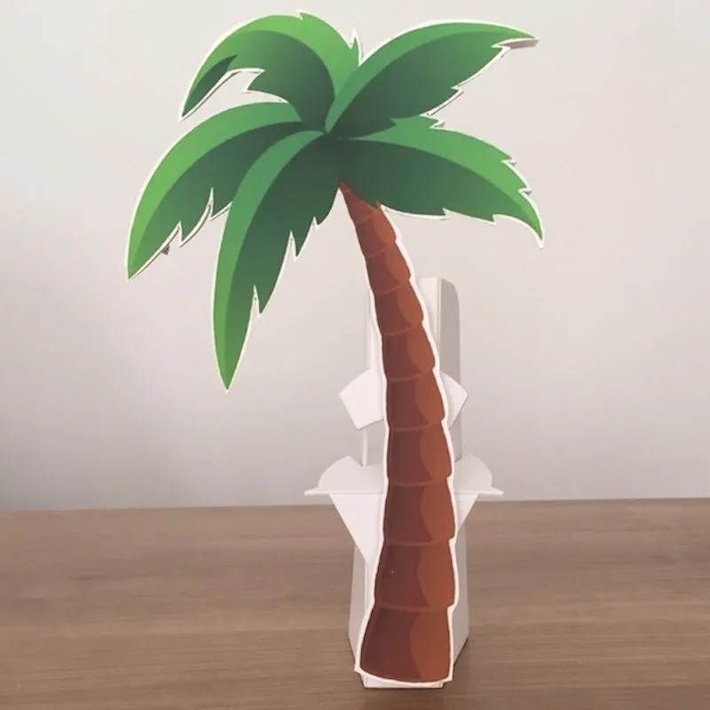 Palm Tree Foam-board Cutout Standee with Cardboard Stand, Kids Birthday Decoration, Hawaii Flamingo Concept Party Supplies