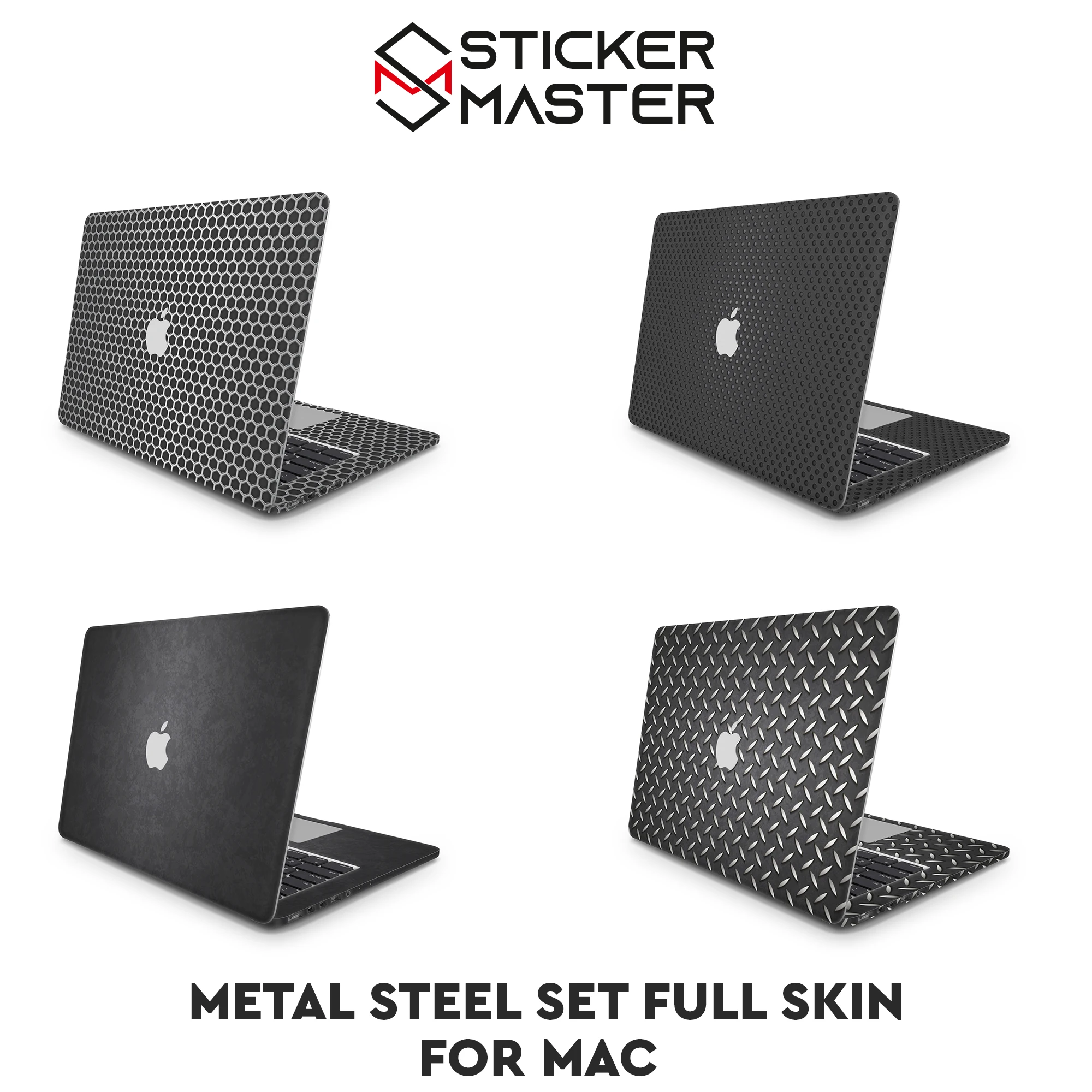 

Sticker Master Metal Steel Set Vinyl Decal Skin for Apple MacBook Pro 13" 2019 15" 2018 Air 13" 2020 Retina 2015 Mac 11" Mac 12" Cute Colorful Trendy Cover Design Laptop Sticker Protective All MacBook Models