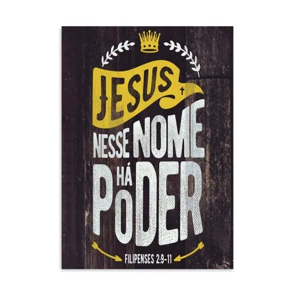 Placa Decorativa Jesus Nesse Nome Há Poder