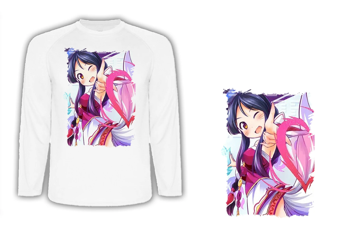 LONG SLEEVE T-SHIRT A3 GIRL KITSUNE VIDEO GAME T-shirt