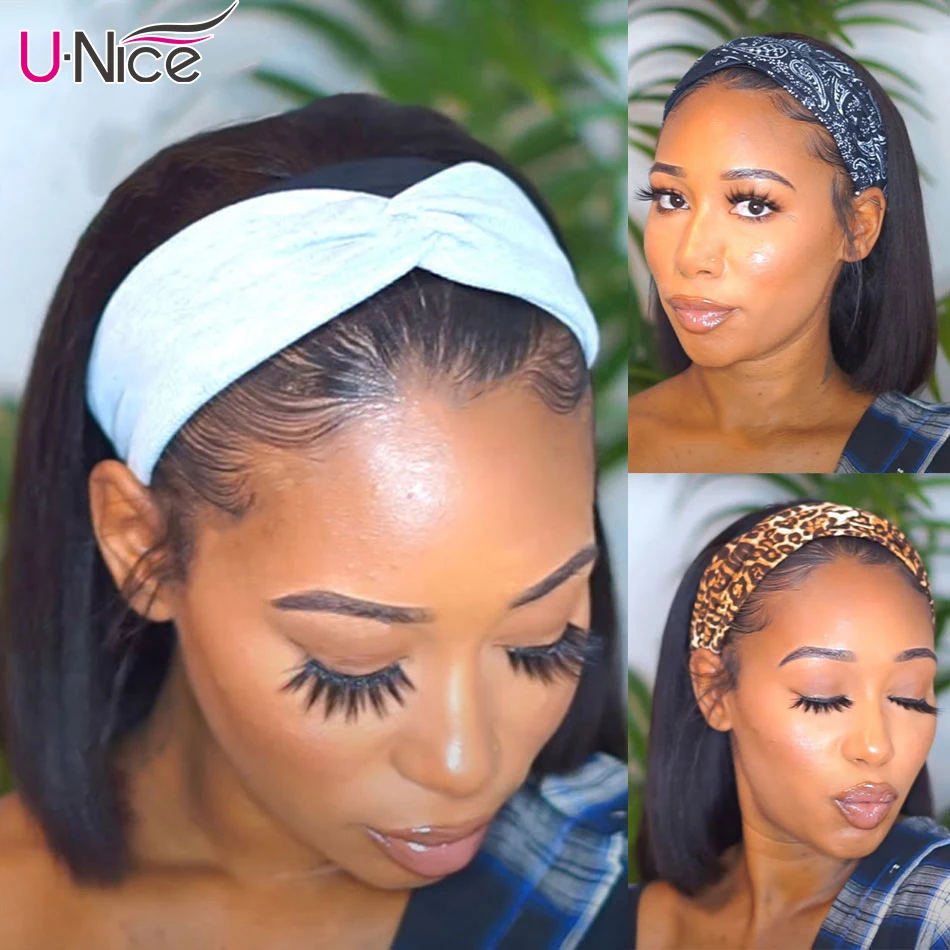unice-straight-headband-bob-wig-natural-black-blonde-highlight-100-human-hair-wigs-scarf-wig-no-glue-beginner-friendly