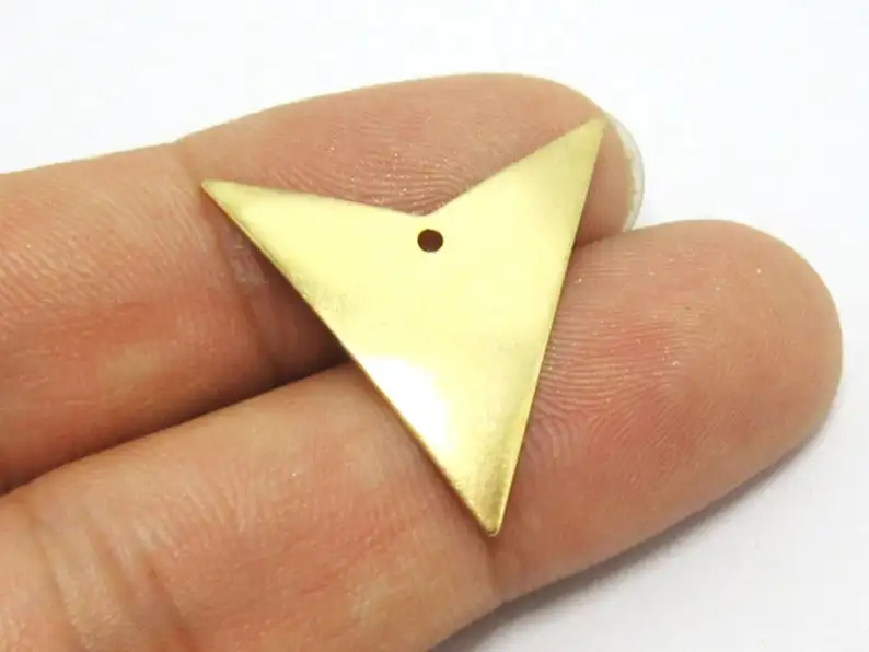 50pcs Brass pendant 25mm Raw brass triangle arrow charms R598