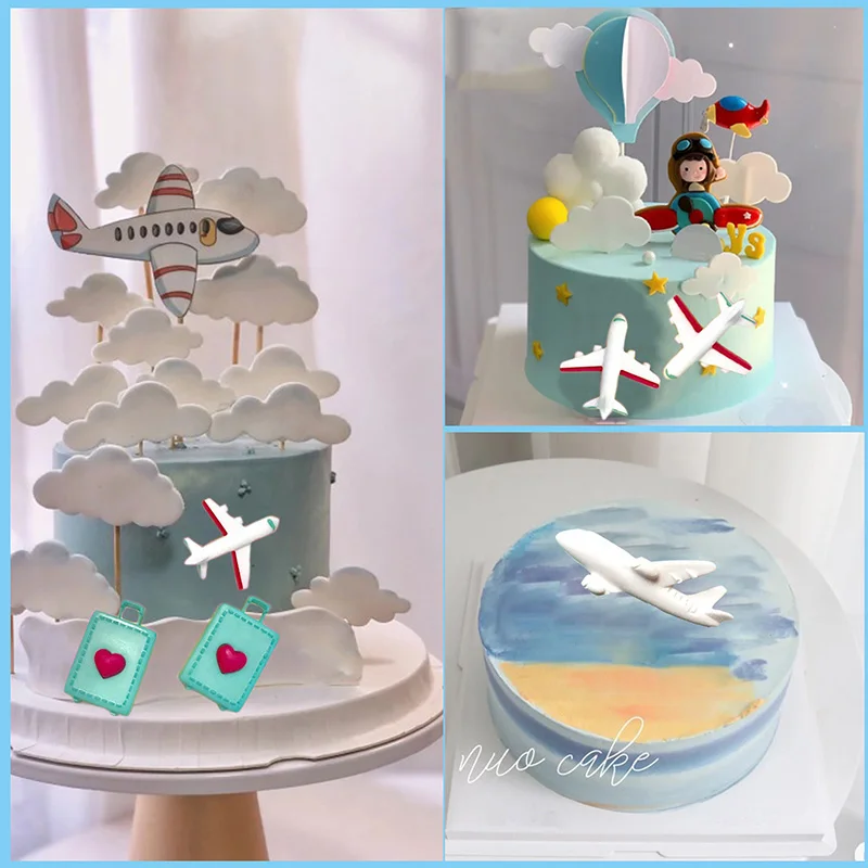 Airplane Propeller Silicone Mold Travel Luggage Bag Fondant Molds DIY Baking Cake Decorating Tools Candy Clay Chocolate Moulds