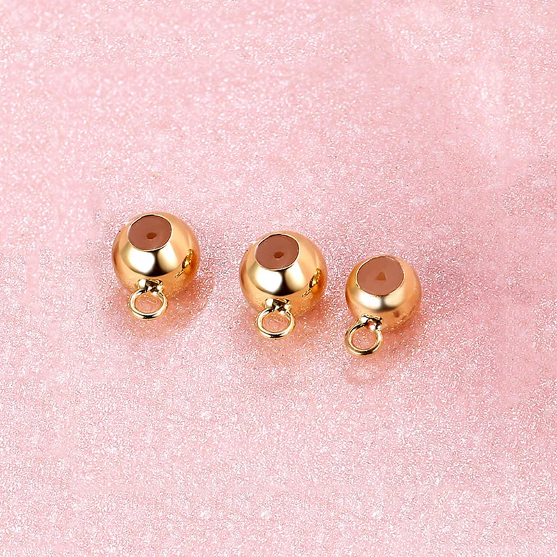 Pure 18K Rose Gold Clasp AU750 Yellow Gold Beads DIY Can adjustable Beads