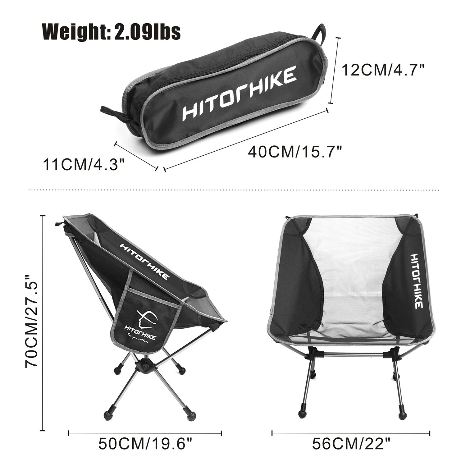 Camping Chair Backpacking Chairs Ultralight Folding Chair Compact with Portable Storage Bag Side Pockets for  Travel