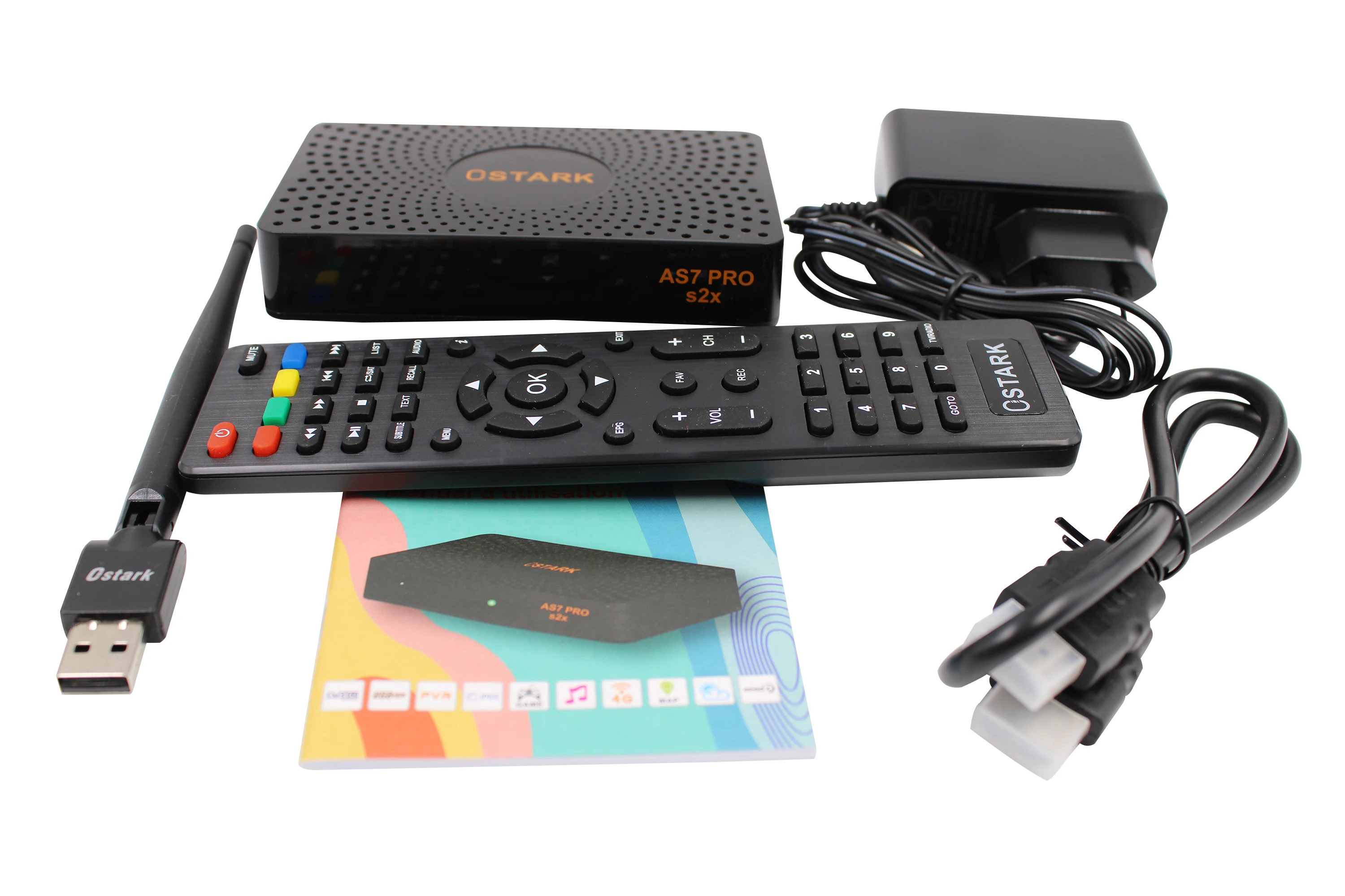 Ostark AS7 Pro DVB-S2/S2X T2MI stand xtream satellite receiver, USB wifi stalker included shipping from Spain Spain