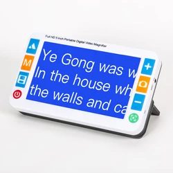 Eyoyo 5.0 inch Handheld Portable Video Digital Magnifier Electronic Reading Aids w/Double Camera View Far and Near Voice Prompt