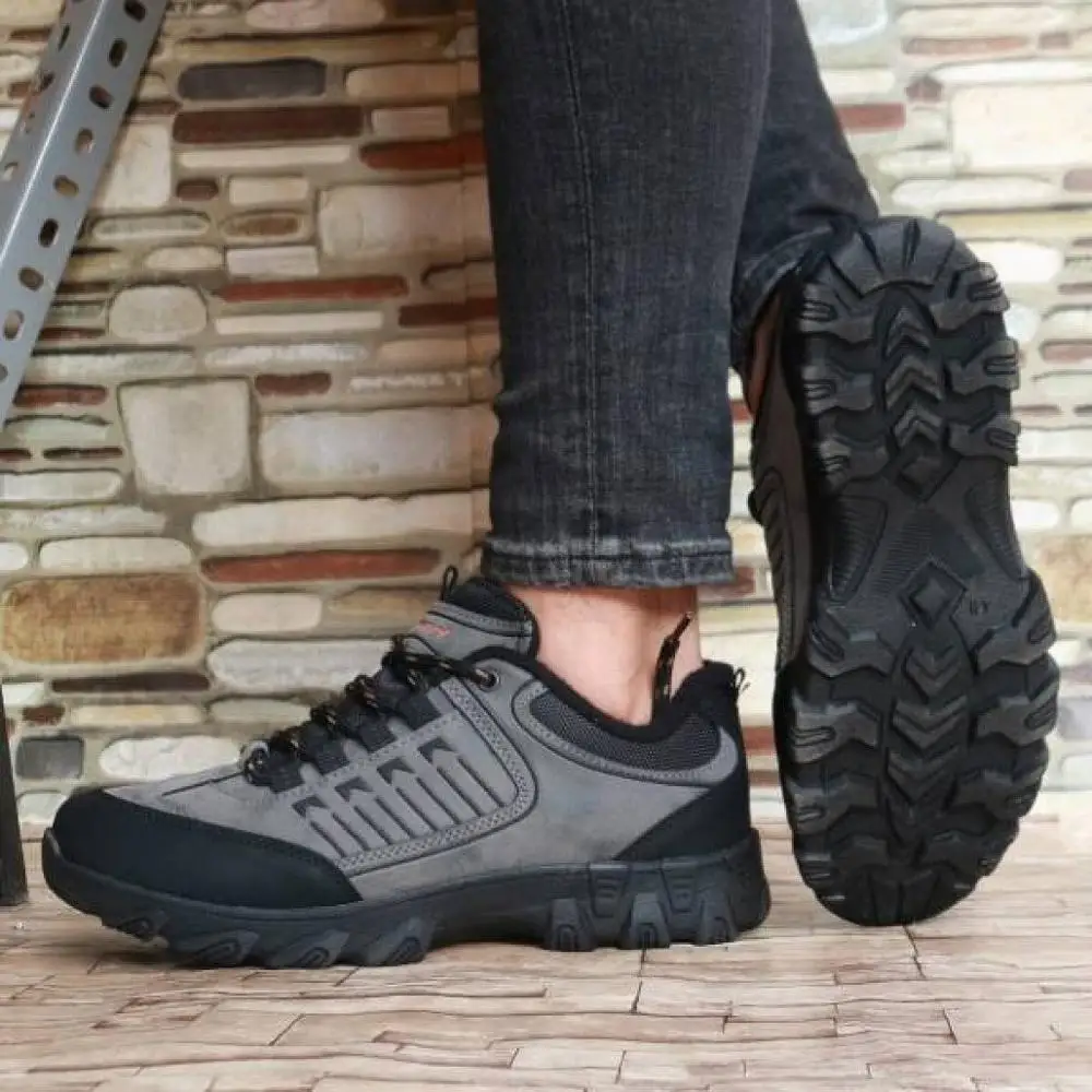 Men's grey sneakers  diary walking shoe 2021 collection Faux Leather Lace-up comfortable light breathable  high quality