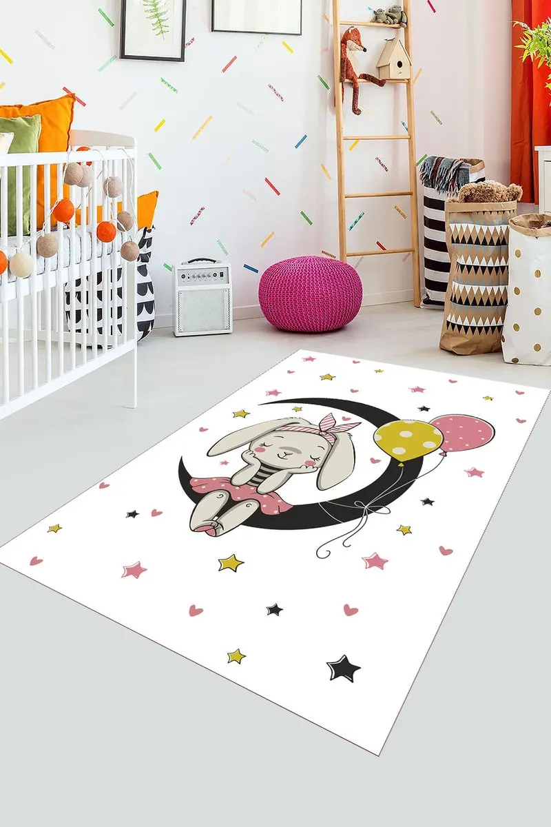 

Fun Antibacterial Rabbit Patterned Kid Room Game Carpet Rug Tateme Tatami Mat Decoration Bedroom Decor Quarto Kilim