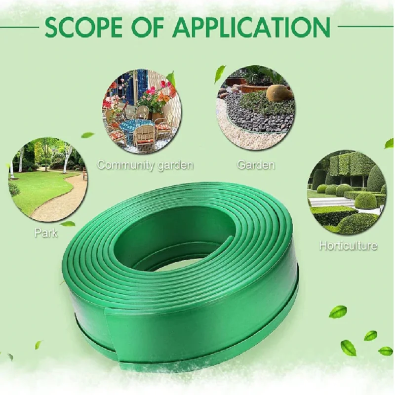 10M Garden Grass Edging Fence Belt Plastic Lawn Stone Isolation Backyard Decor Path Barrier Patio Gardening Belt Easy Assemble