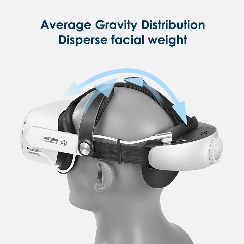 Kkcobvr q2 cinta bateria 6800 mah para oculus quest 2 bateria cinta de auréola ajustável com bloco de bateria oculus quest 2 acessórios