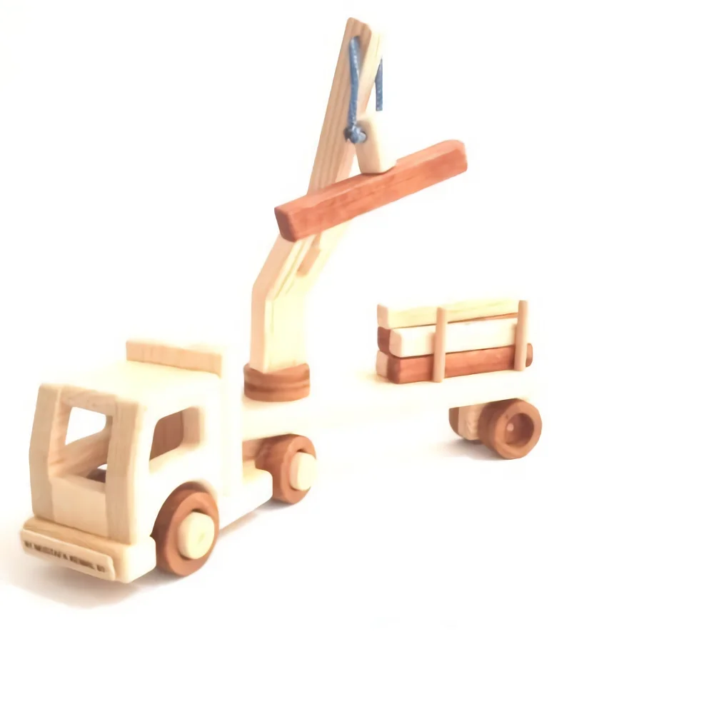 WOODEN TOY CRANE TRUCK AND VAN WITH 2 DIFFERENT MODEL OPTIONS