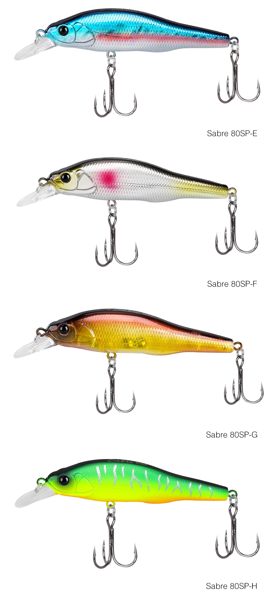 TSURINOYA 3,15 Zoll 80SP Suspend Minnow Sabre 80 mm 10,3 g künstlicher Bass Pike Hard Baits Shiner Shad Angelköder Jerkbait – Detail 14