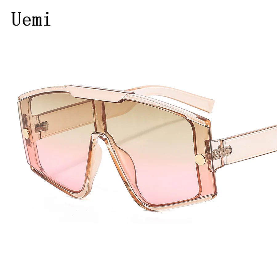 Fashion Female Square Sunglasses For Women  Siamese Oversized Frame Vintage Shades Sun Glasses Luxury Brand Design Eyewear UV400