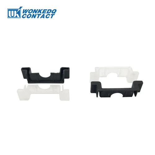 Imagen 1 del producto 100 Uds. Protector de riel Din cubierta resistente a cortes NS35-HT-B/T para 35mm NS 35 Rail negro/transparente Protector de tapa de extremo de bloque de terminales