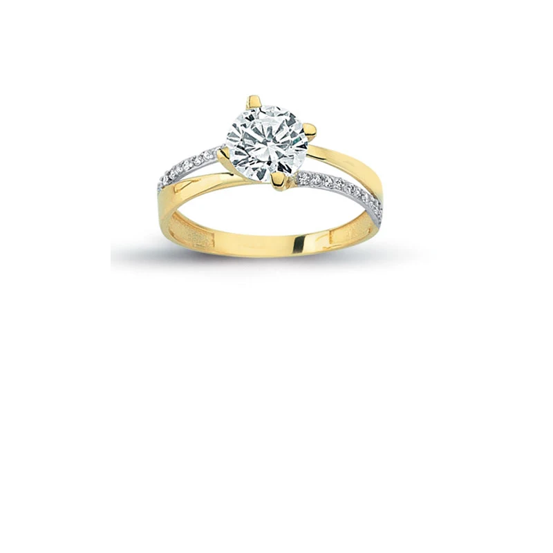 14K Solid Gold Art Deco Solitaire Engagement Wedding Ring