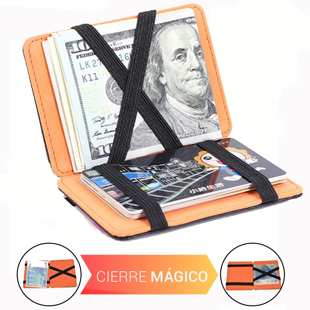 Wallet man and woman card holder card holder magic wallet wallet with card closure and banknotes RFID theft protection