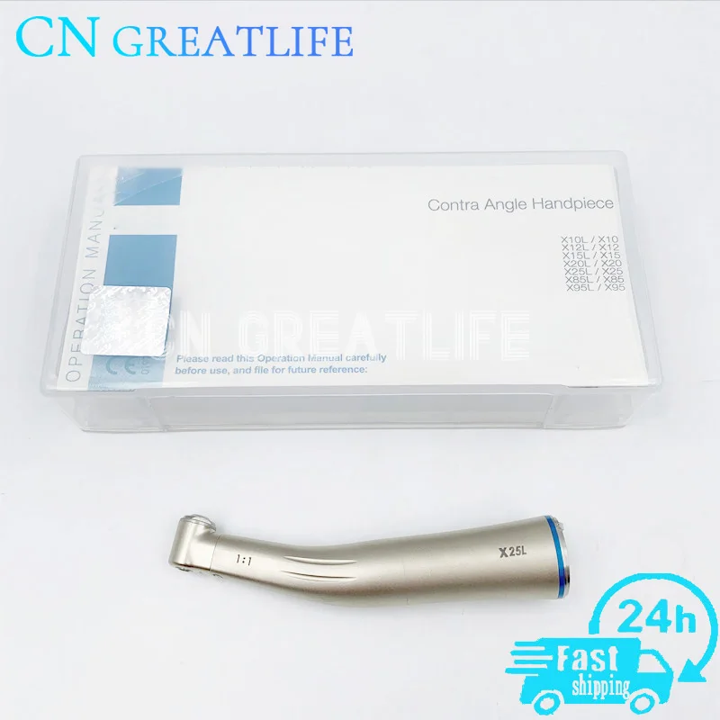 X25L Type 1:1 Increasing Dental Fiber Optic Led Dental Low Speed Handpiece Led Contra Angle Handpiece