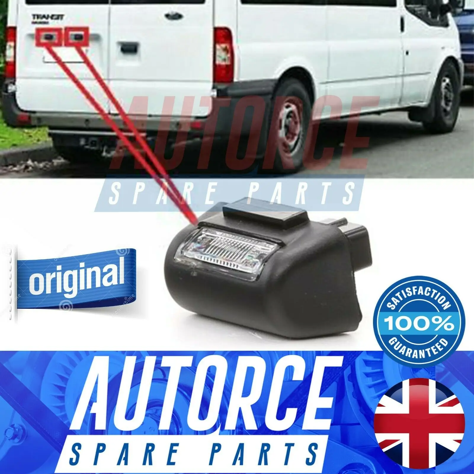 AUTORCE REAR BACK NUMBER PLATE LIGHT INTENDED FOR FORD TRANSIT CONNECT MK5 MK6 MK7 GENUINE 86VB-13550-AK-AJ-AH, 1732840, 1672263