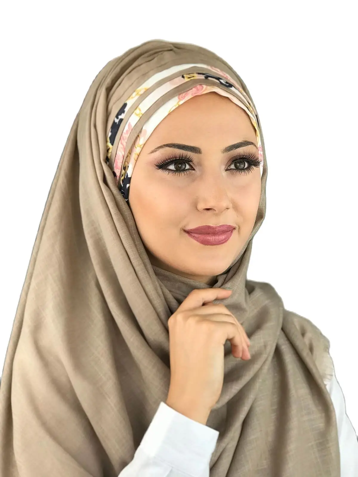 New Fashion 2022 Hijab Women Muslim Islamic Kerchief Chiffon Bone Cancer Bonnet Scarf Şapka Scarf Milk Coffee Ready To Hijab Shawl