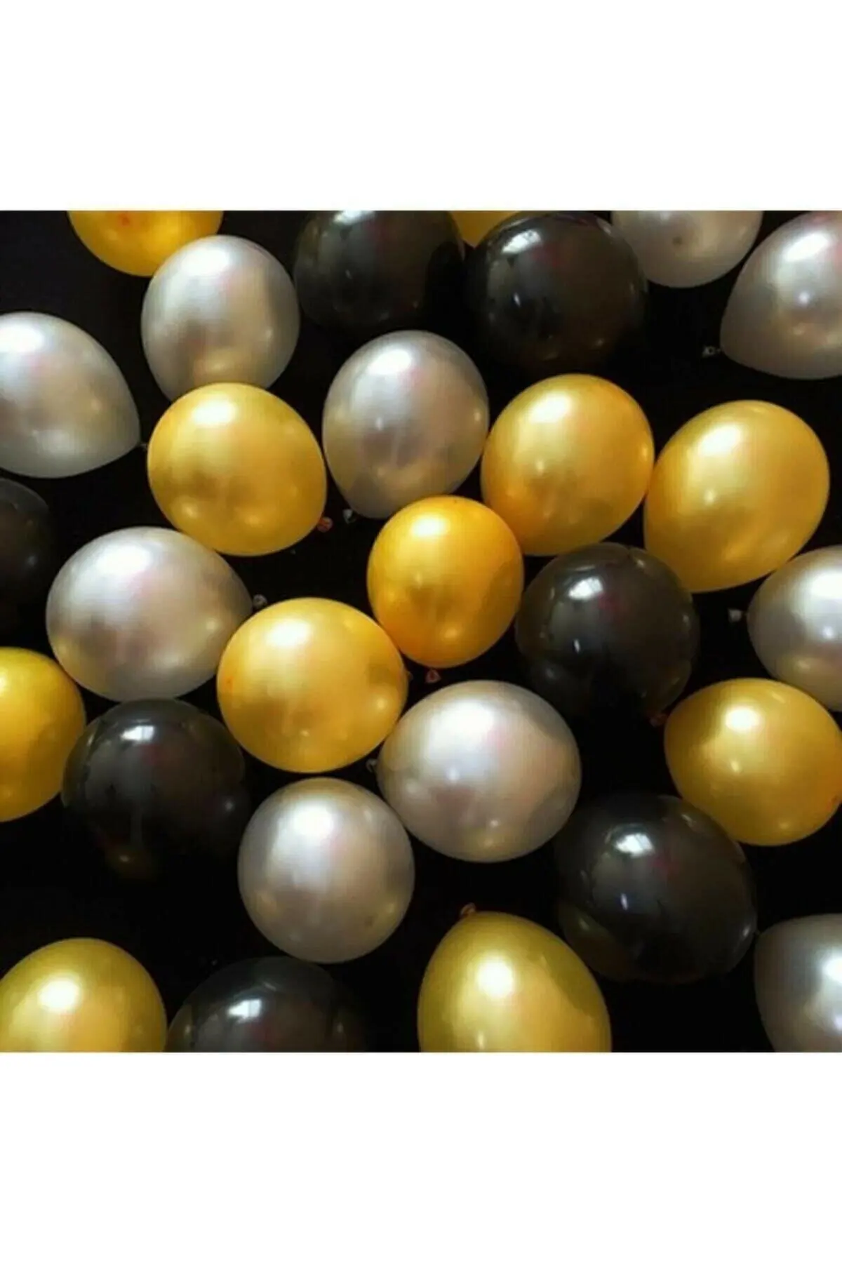 

30 Pcs Silver, Gold, Black Metallic Pearlescent Balloons Happy Birthday Party Decoration Kids Boy Girl Adults Wedding Birthday..