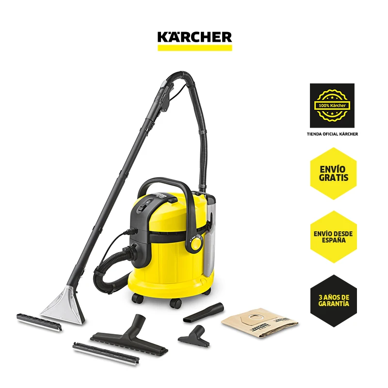 Karcher SE 4001-Lava-water vacuum cleaner, deep cleaning on textile surface by spraying, dry and wet vacuum cleaner, 1400 W, 4 + 4 liters of clean water tank and dirty water (1.081-130.0)