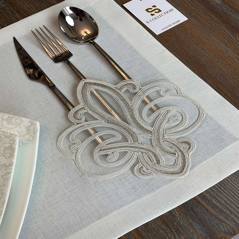 8-12 people luxury table lace Gardenia Linen placemat dining table home decor wedding party table decoration fast