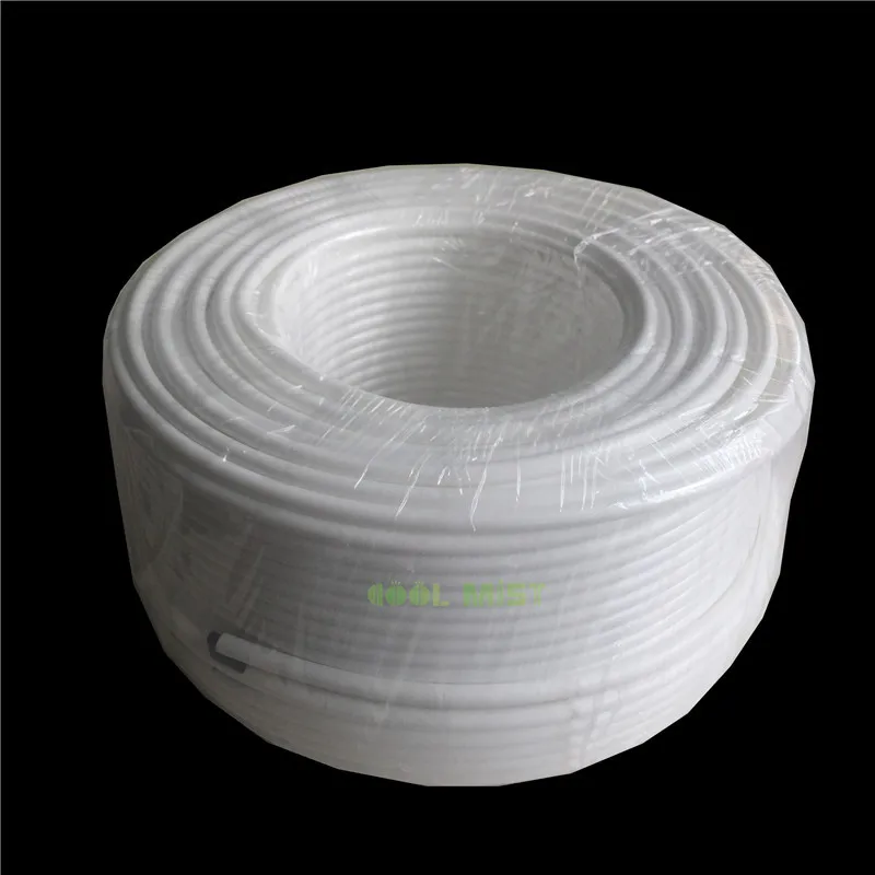 

H126 Food grade PE tubing 100M 1/4'' 6.35mm OD black white plastic pipe hose for misting system and purified water system