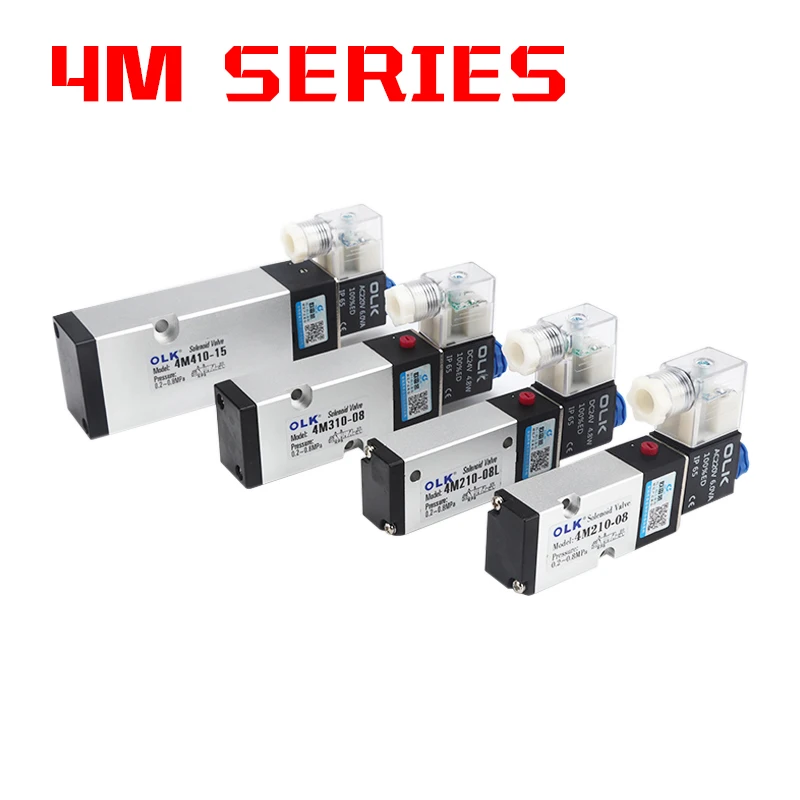 

Pneumatic Solenoid Air Valve 4M210-08 4M310-10 1/4" 3/8" 1/2" Inch 2/5 Electromagnetic 4M10-15 12V 24V 110V 220V