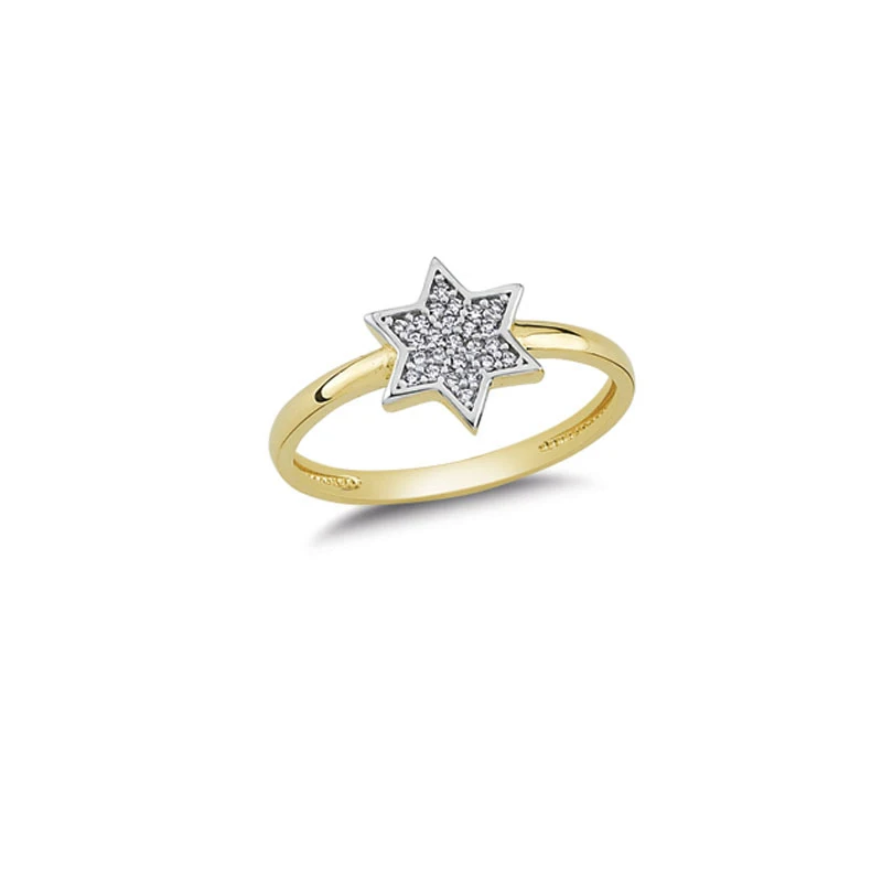 14K Solid Gold Star Ring North Star Ring