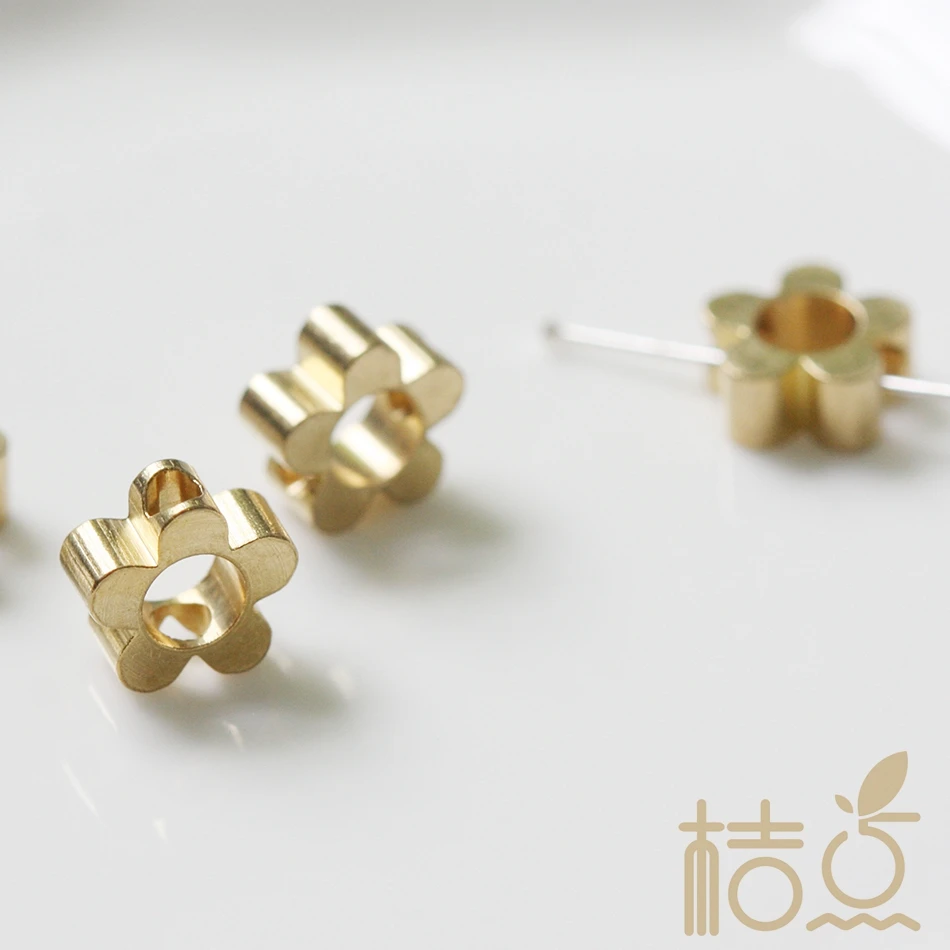 DIY Supply-Solid Brass Finding Spacers - Flower 8x3mm (4202C-S-464)