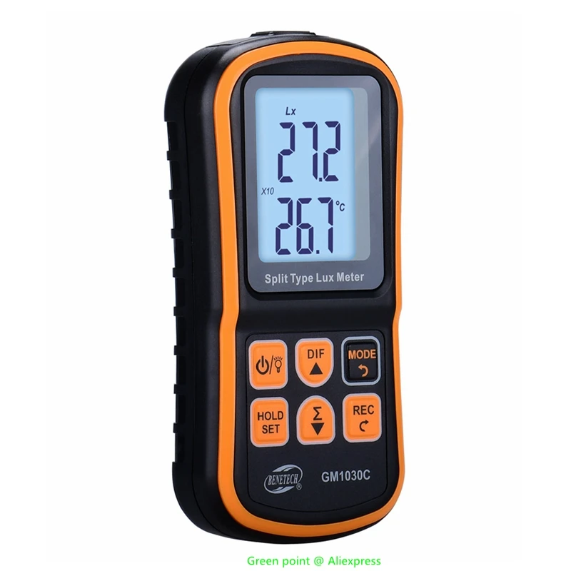 5x hochwertige gm1030c Mini Split Typ Lux Meter tragbare Digital anzeige Illumino meter Bildschirm Hintergrund beleuchtung für den Betrieb im Dunkelraum