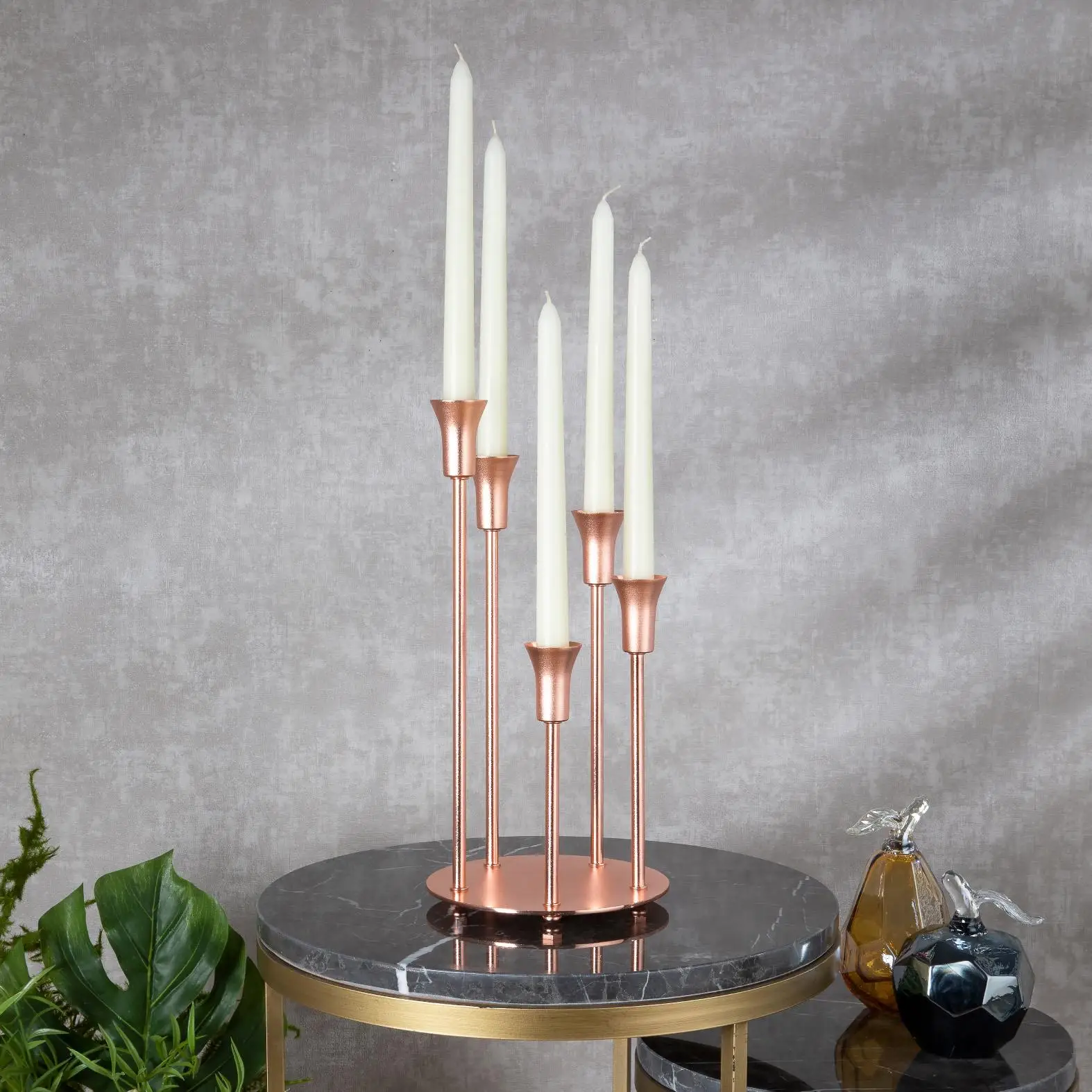 Doreline Tiffany Decorative Metal Candle Holder Candle Stand Simple Design Solid Household Wrought Home Decoration Candle Holder