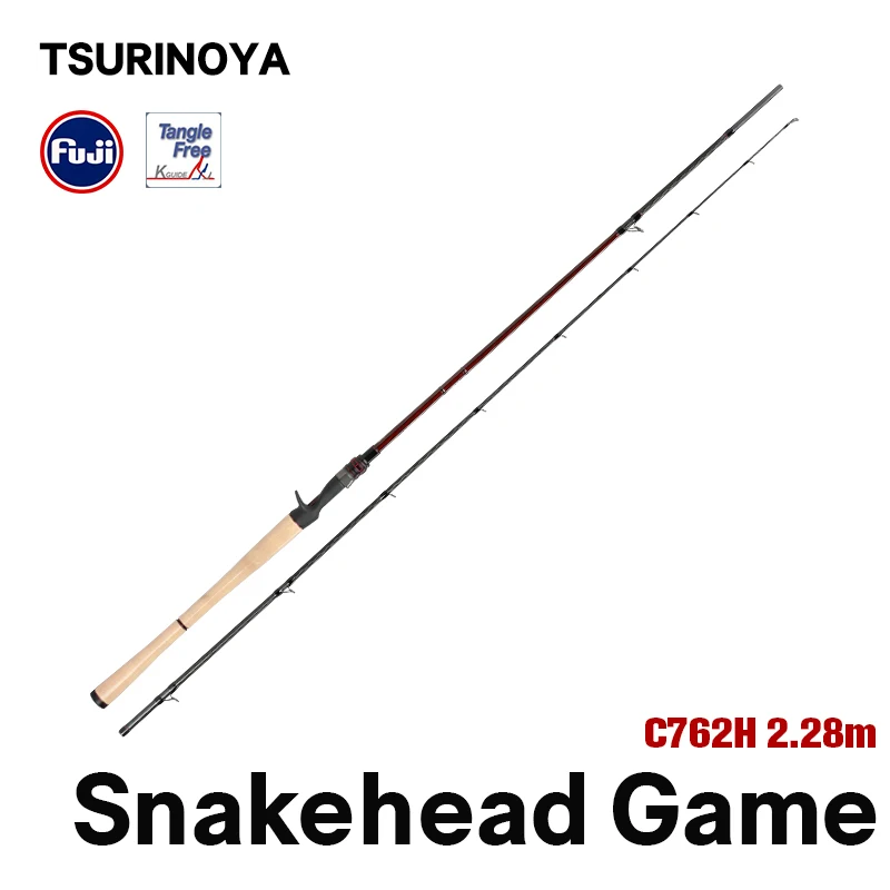 

TSURINOYA High Strength Hard Power Casting Rod HERO 2.28m C762H Fast Action FUJI Guide Reel Seat Snakehead Game Fishing Rod