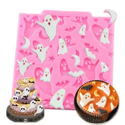 Halloween Ghost Bat Star Moon Silicone Mold DIY Chocolate Moulds Cupcake Topper Fondant Cake Decorating Tools Candy Resin Molds