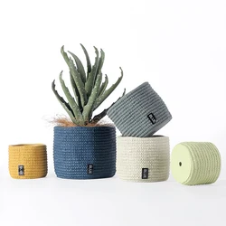 Concrete Flowerpot Silicone Mold Potted Cement Succulents Molds Woven Basket Design Personality Simple flowerpot Silicon Molds