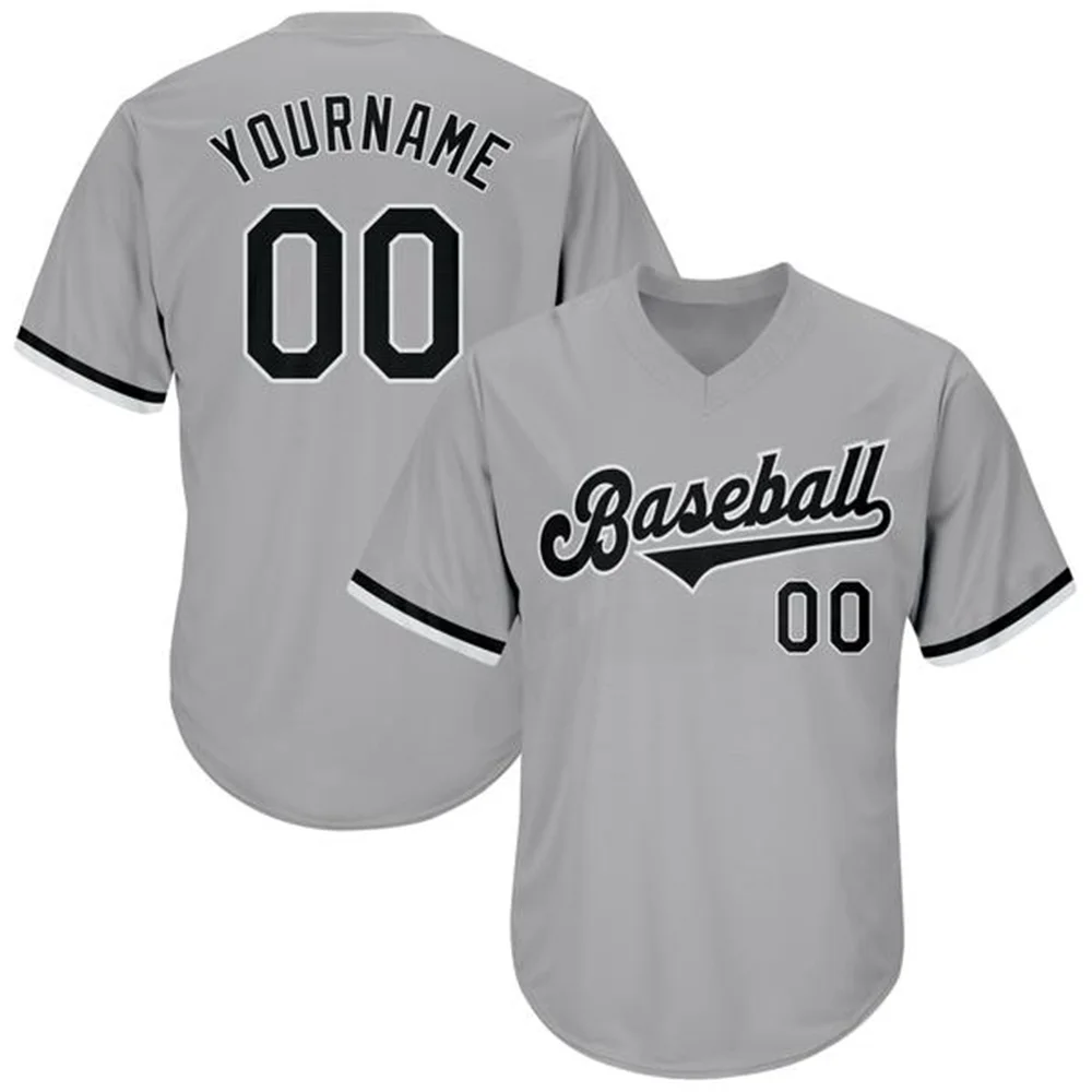 Custom Baseball Jersey Customized Print Team Name Numbers Full Button V-neck Shirts for Men Fans