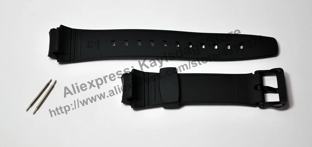 2x SETS Black Rubber Watch Bands Straps Fits with Casio AQ-160W , AQ-161W , AQ-163W , AQ-163WG , AQ-160 , AQ-163