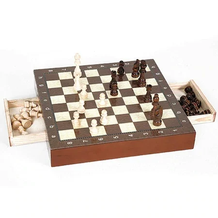 Drawers felt with Chess set wooden folding chess set game board Indoor venue for indoor adult kids Polyester